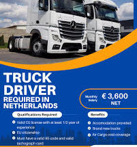 Truck-driving jobs for foreigners in the Netherlands